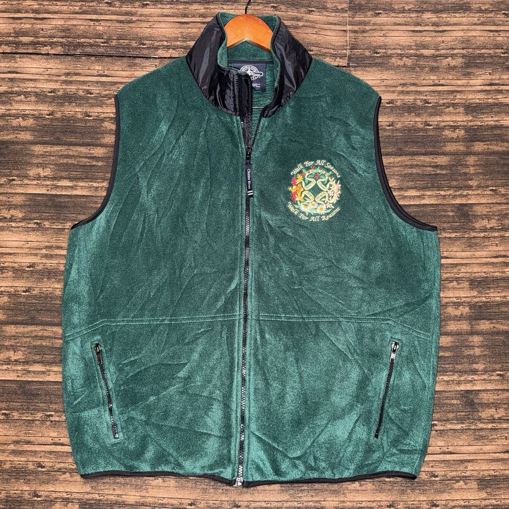Charles River Apparel Fleece Green Vest Men's Size Large